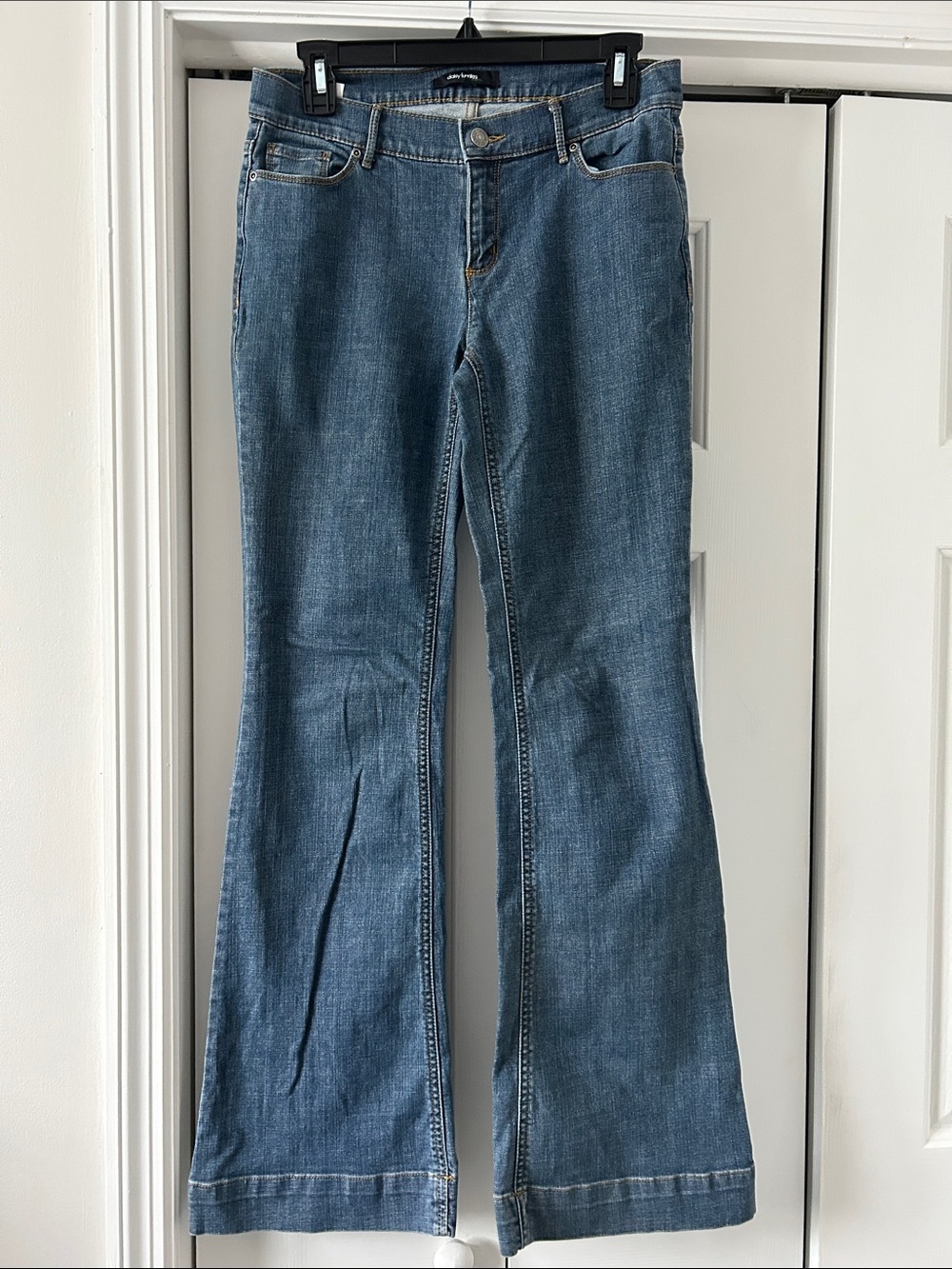 Daisy Fuentes Medium Blue Flare Jeans - Wide Leg Denim